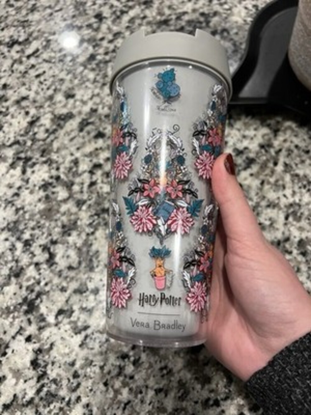 Harry Potter Vera Bradley Travel Cup Tumbler Herbology No Straw EUC